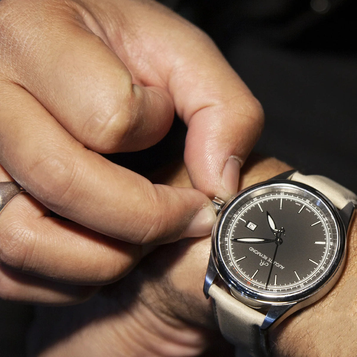 AUGUSTE REYMOND HERITAGE 1898 BLACK GENTLEMAN’S DRESS LEATHER UAE