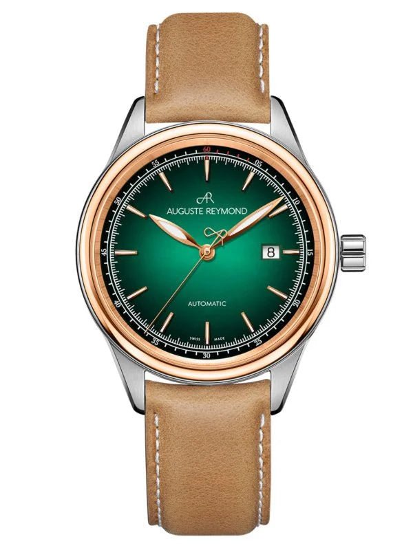 AUGUSTE REYMOND HERITAGE 1898 GREEN AND GOLD GENTLEMAN’S DRESS LEATHER UAE