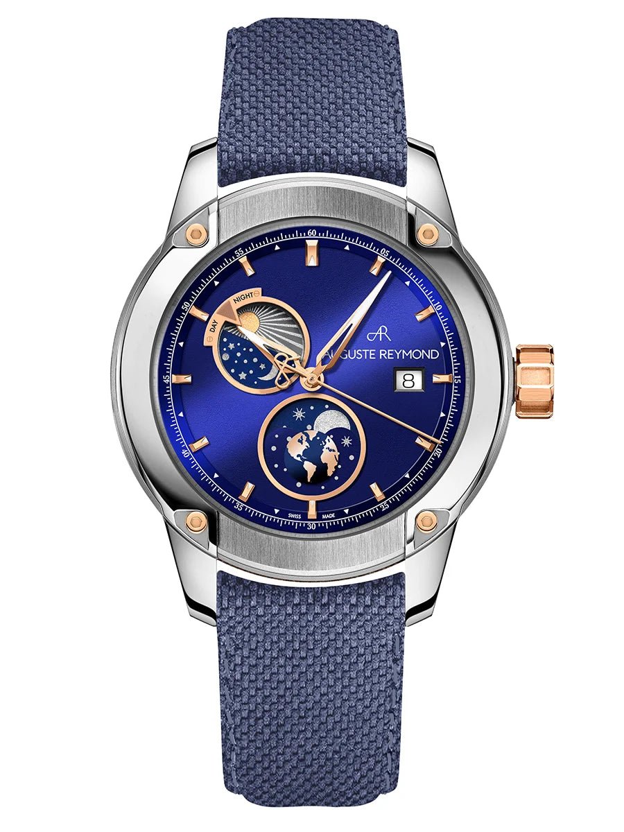 AUGUSTE REYMOND UNITY DAY AND NIGHT SUNBRUSHED BLUE AND GOLD GENTLEMAN’S DRESS BLUE SEAQUAL® UAE
