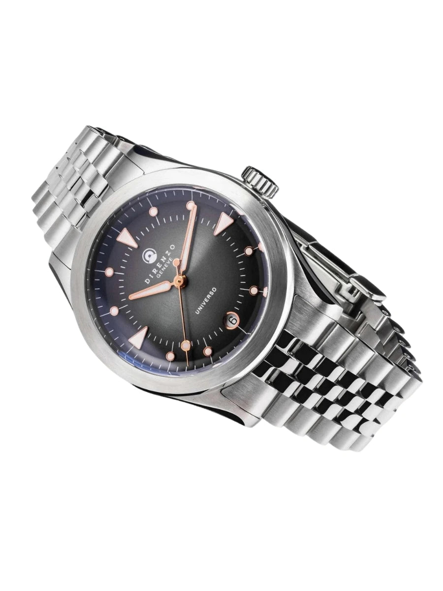 DIRENZO DRZ 07 RETRO DRESS GREY BRACELET 37MM WITH DATE UAE