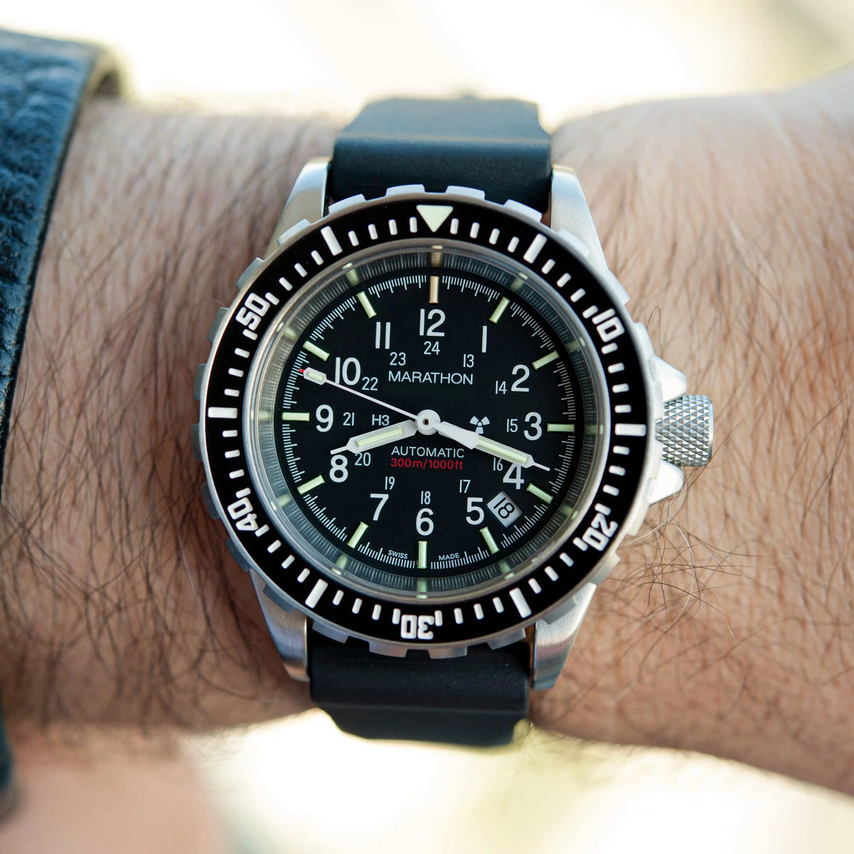 MARATHON BLACK 20MM TWO - PIECE RUBBER DIVE STRAP UAE
