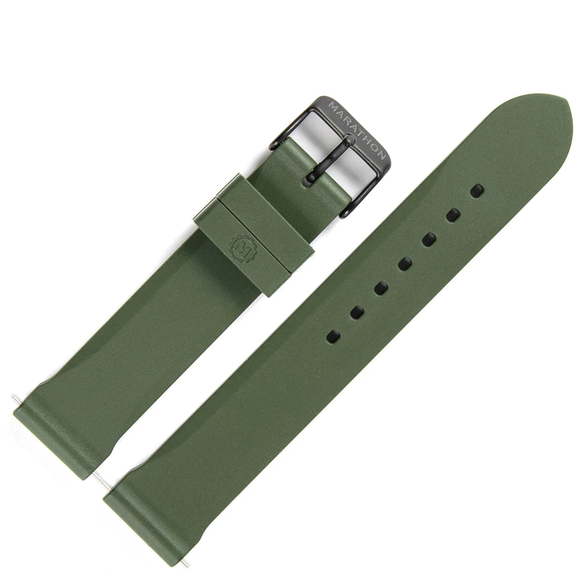 MARATHON GREEN 20MM ANTHRACITE TWO - PIECE RUBBER DIVE STRAP UAE