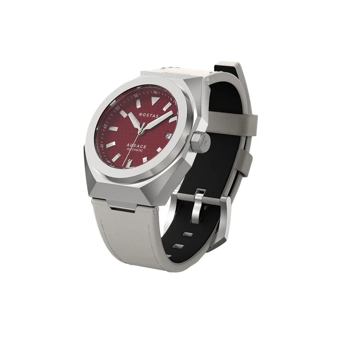 NOSTAS SPORTS AUDACE RED WHITE LEATHER 39MM UAE