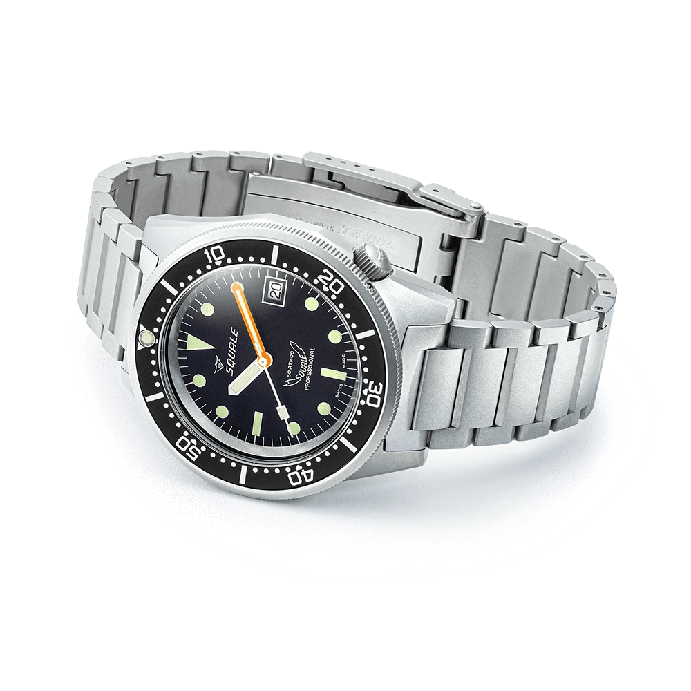 SQUALE SEA 1521 BLACK BLASTED BRACELET DATE UAE