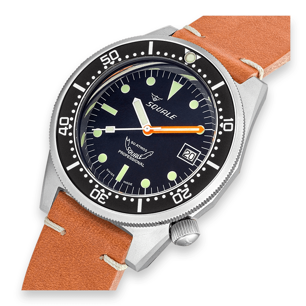 SQUALE SEA 1521 BLACK BLASTED LEATHER DATE UAE