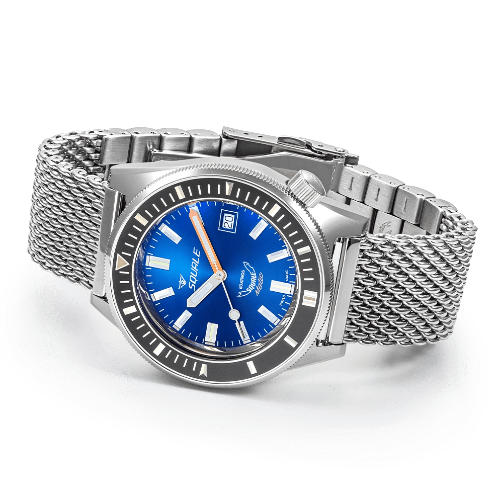 SQUALE SEA MATIC DARK BLUE MESH DATE UAE
