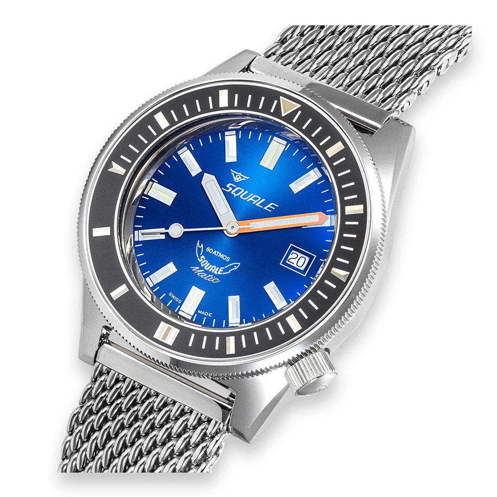 SQUALE SEA MATIC DARK BLUE MESH DATE UAE