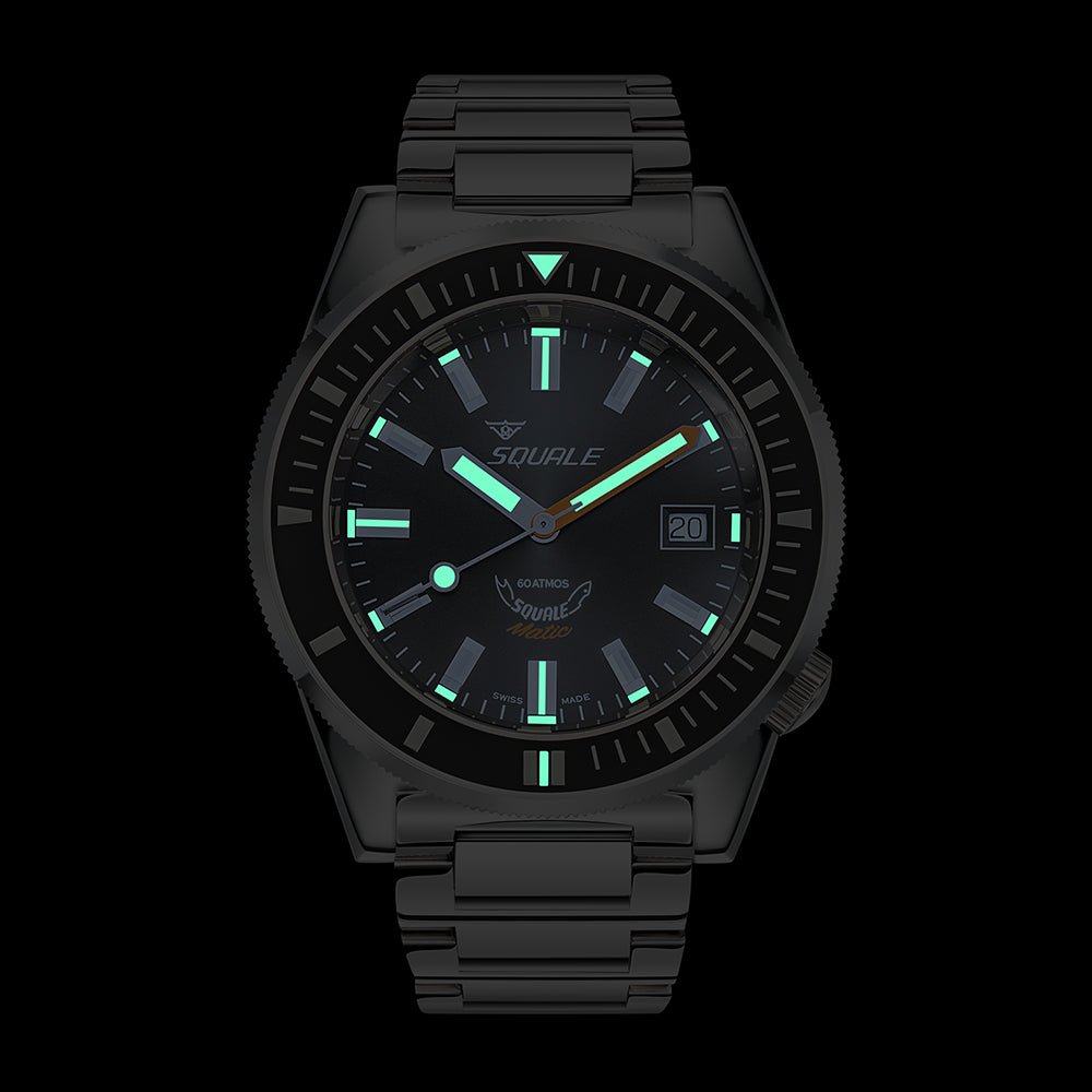 SQUALE SEA MATIC SATIN BLACK BRACELET DATE UAE