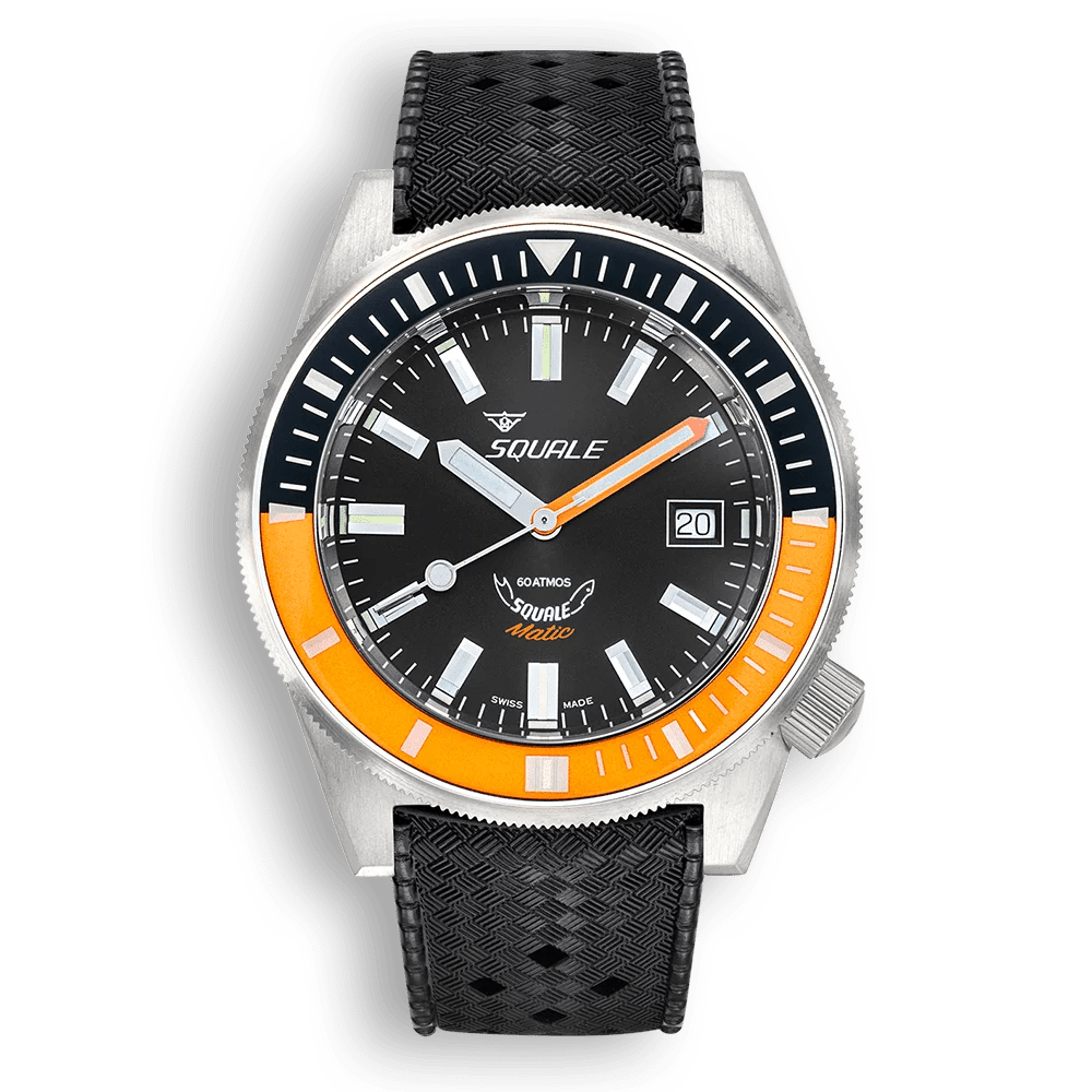 SQUALE SEA MATIC SATIN ORANGE RUBBER DATE UAE