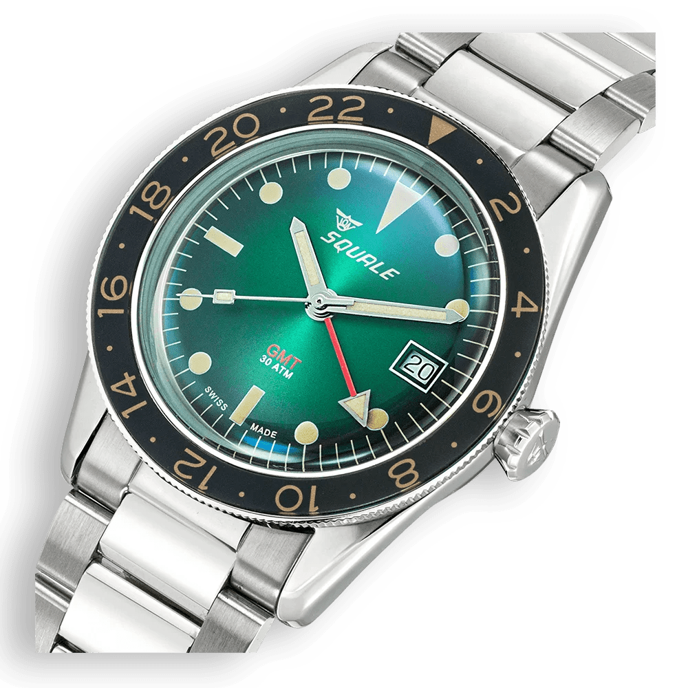 SQUALE SEA SUB - 39 GMT VINTAGE GREEN BRACELET DATE UAE