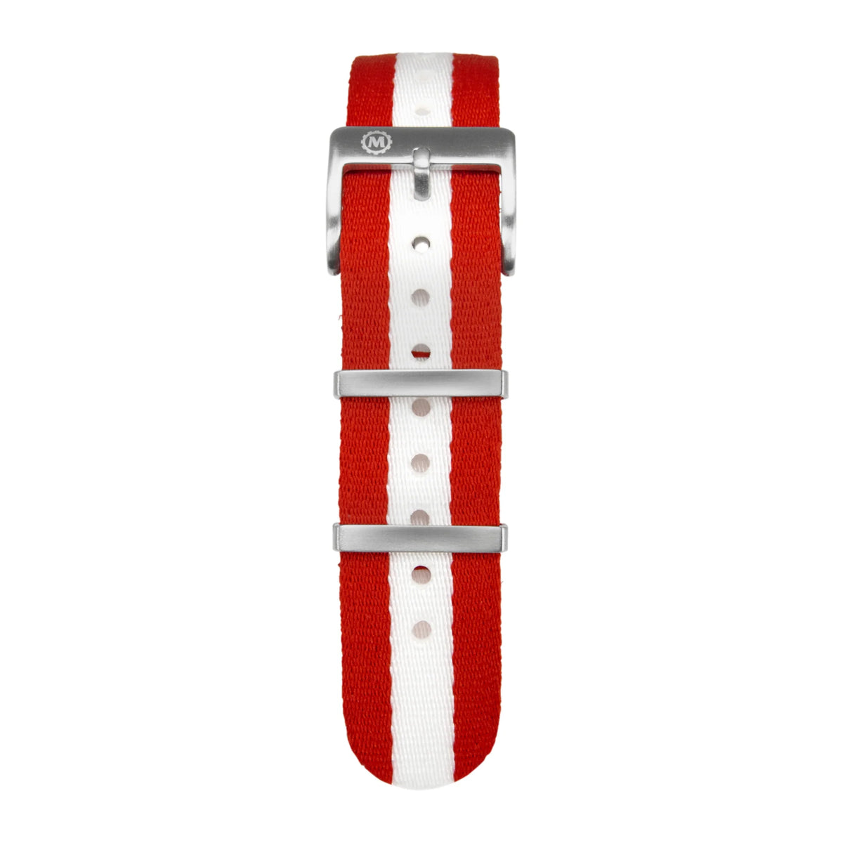 MARATHON RED & WHITE 20MM SEAT-BELT WEAVE NYLON DEFSTAN STRAP
