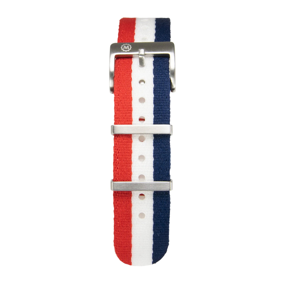 MARATHON RED, WHITE & BLUE 20MM SEAT-BELT WEAVE NYLON DEFSTAN STRAP