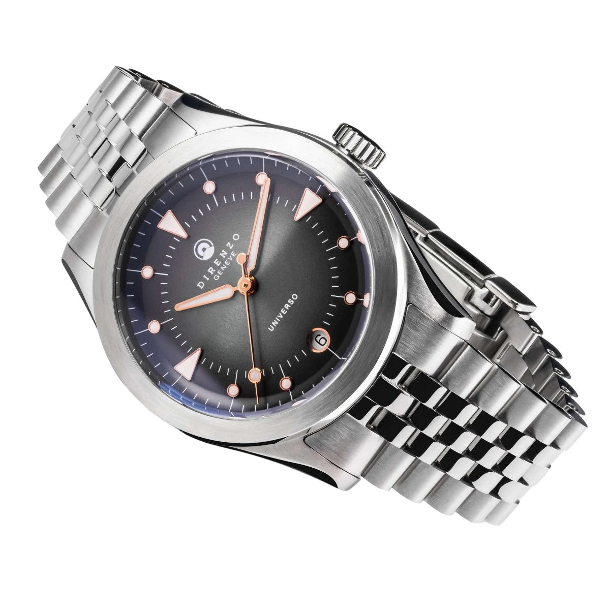 DIRENZO DRZ 07 RETRO DRESS GREY BRACELET 37MM WITH DATE
