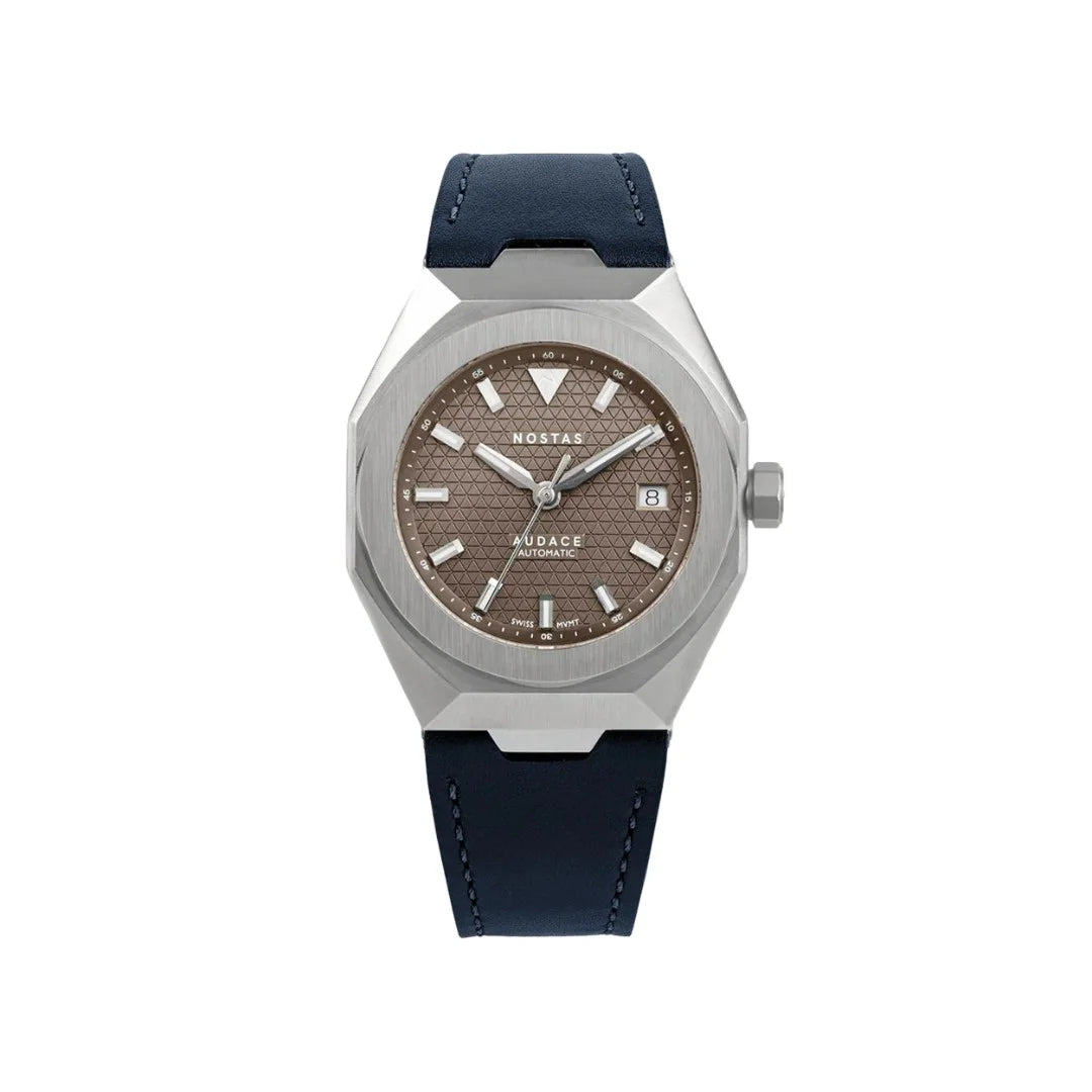 NOSTAS SPORTS AUDACE BROWN BLUE LEATHER 39MM