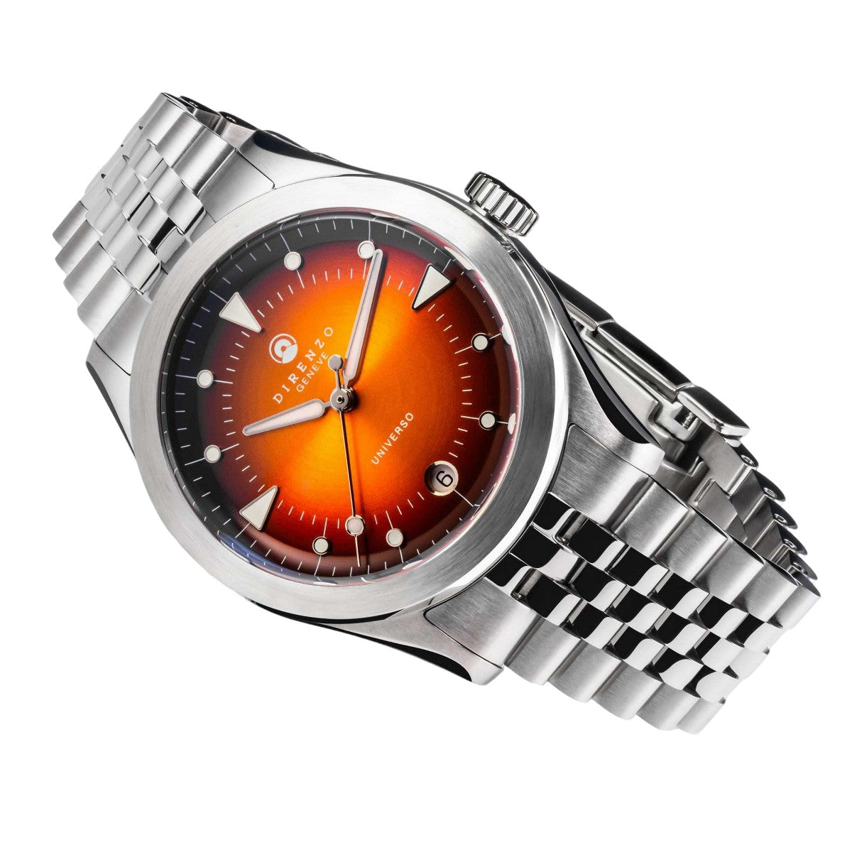DIRENZO DRZ 07 RETRO DRESS ORANGE BRACELET 37MM WITH DATE