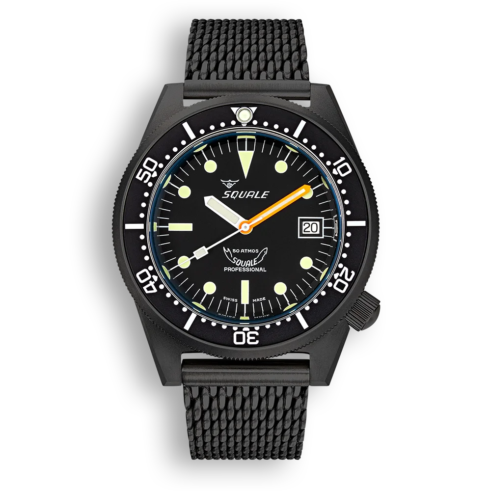 SQUALE SEA 1521 PVD BLACK MESH DATE