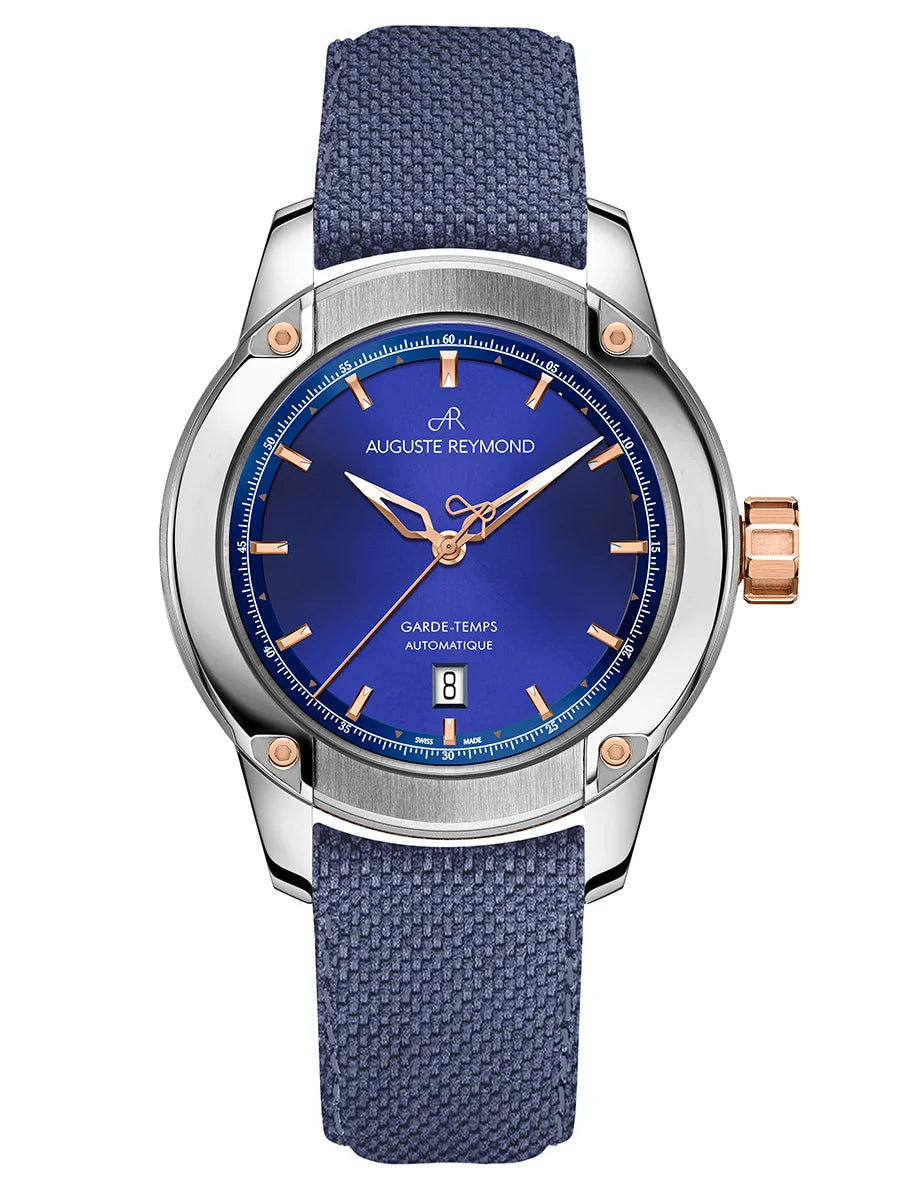 AUGUSTE REYMOND UNITY SUNBRUSHED BLUE AND GOLD GENTLEMAN’S DRESS BLUE SEAQUAL®