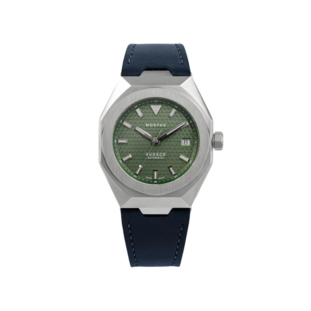 NOSTAS SPORTS AUDACE GREEN BLUE LEATHER 39MM