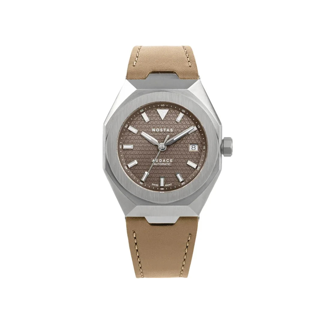 NOSTAS SPORTS AUDACE BROWN BEIGE LEATHER 39MM