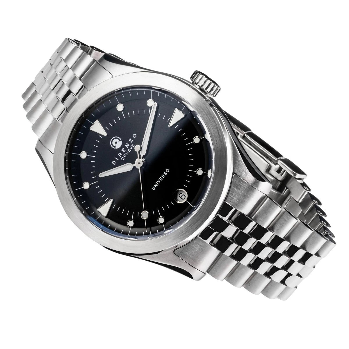 DIRENZO DRZ 07 RETRO DRESS BLACK BRACELET 37MM WITH DATE