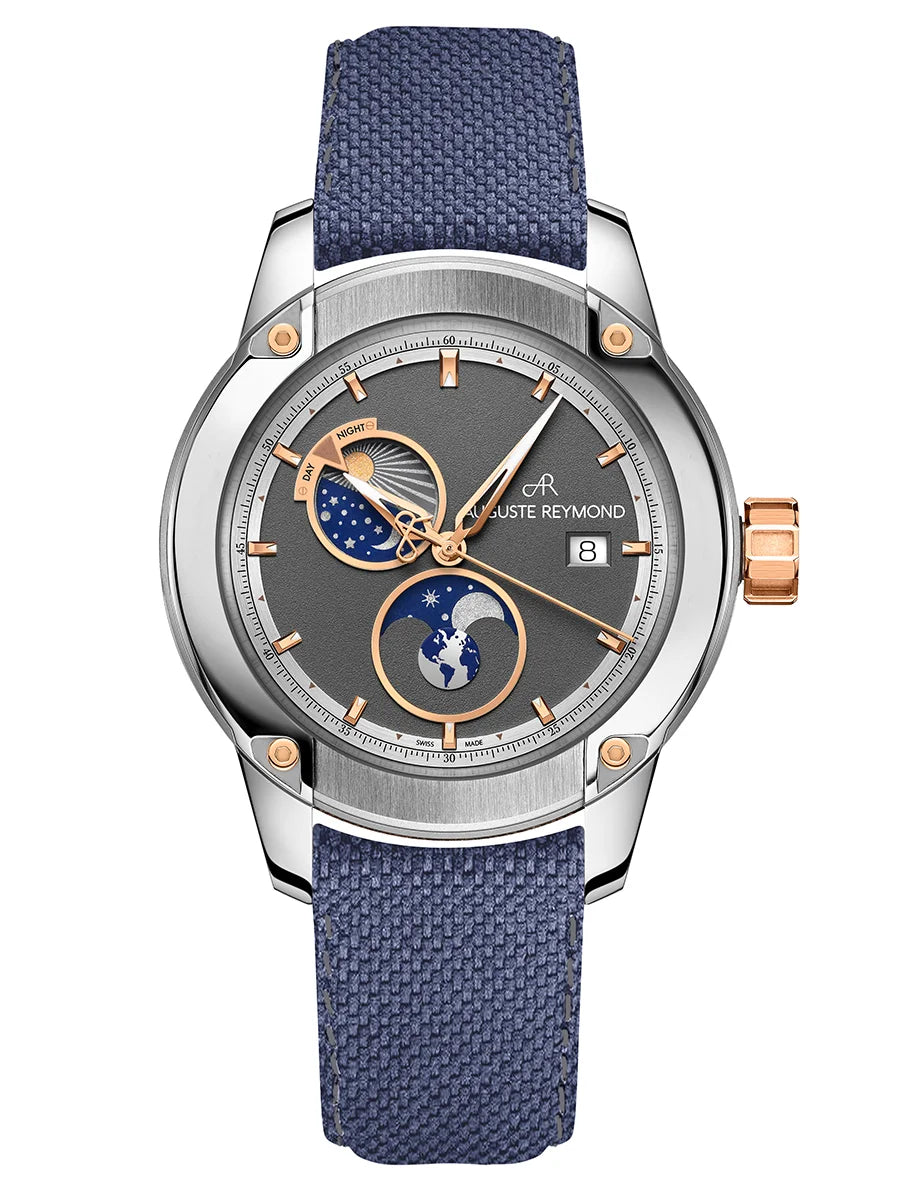 AUGUSTE REYMOND UNITY DAY AND NIGHT GREY AND GOLD GENTLEMAN’S DRESS BLUE SEAQUAL®