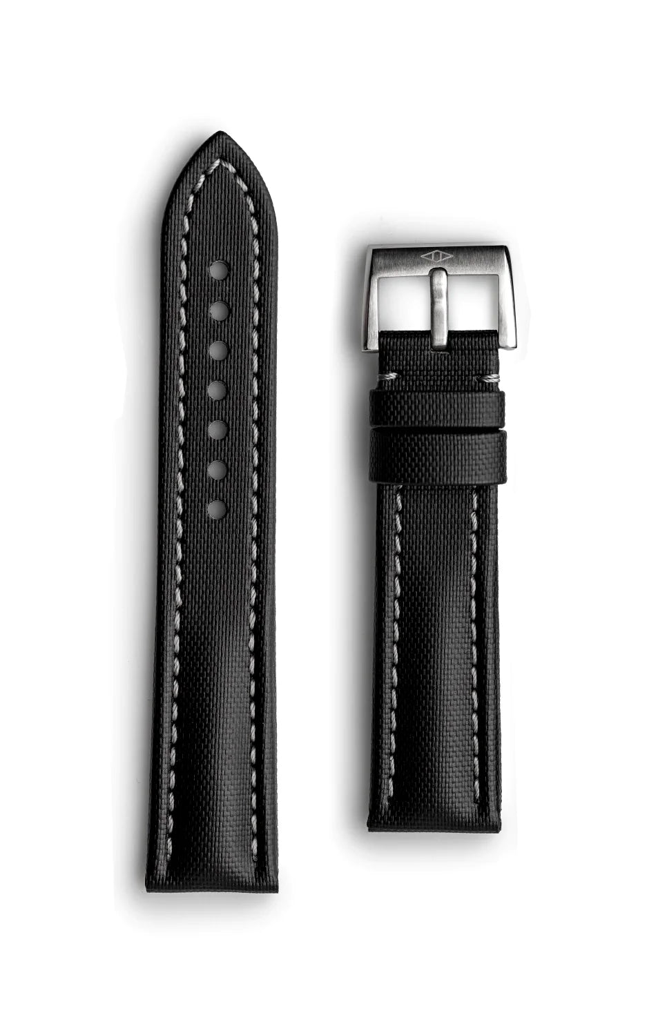 ARTEM CLASSIC BLACK SAILCLOTH WATCH STRAP WITH GREY STITCHING