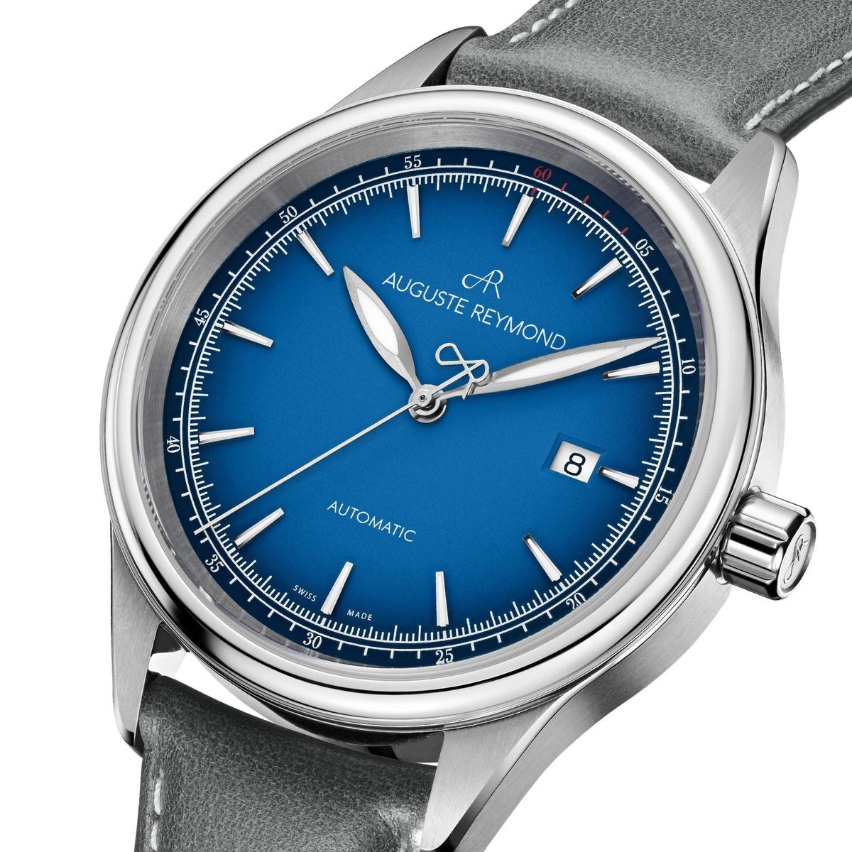AUGUSTE REYMOND HERITAGE 1898 BLUE GENTLEMAN’S DRESS LEATHER - WATCHH