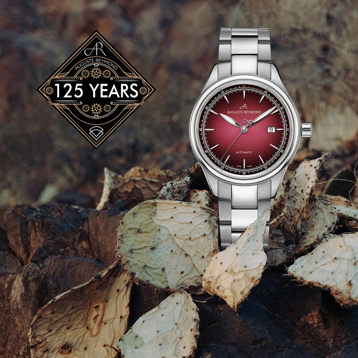 AUGUSTE REYMOND HERITAGE 1898 BURGUNDY GENTLEMAN’S DRESS BRACELET - WATCHH