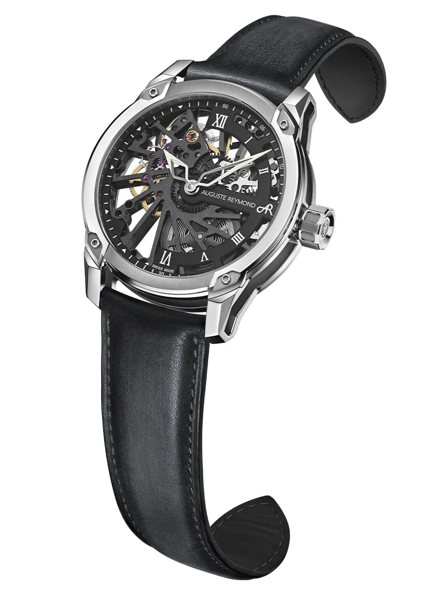 AUGUSTE REYMOND ORIGIN UNITAS SKELETON GENTLEMAN’S DRESS DARK GREY LEATHER UAE