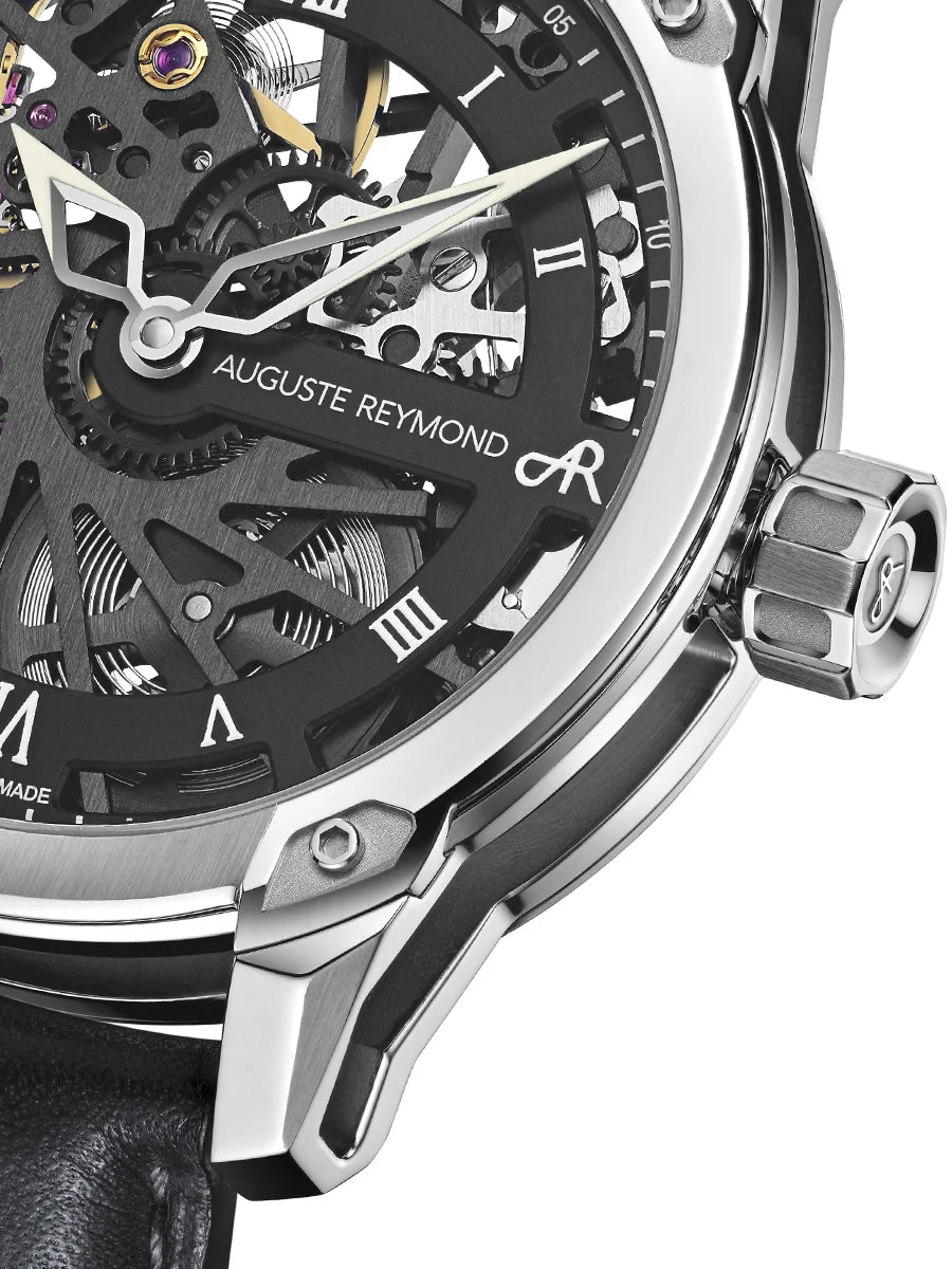 AUGUSTE REYMOND ORIGIN UNITAS SKELETON GENTLEMAN’S DRESS DARK GREY LEATHER UAE