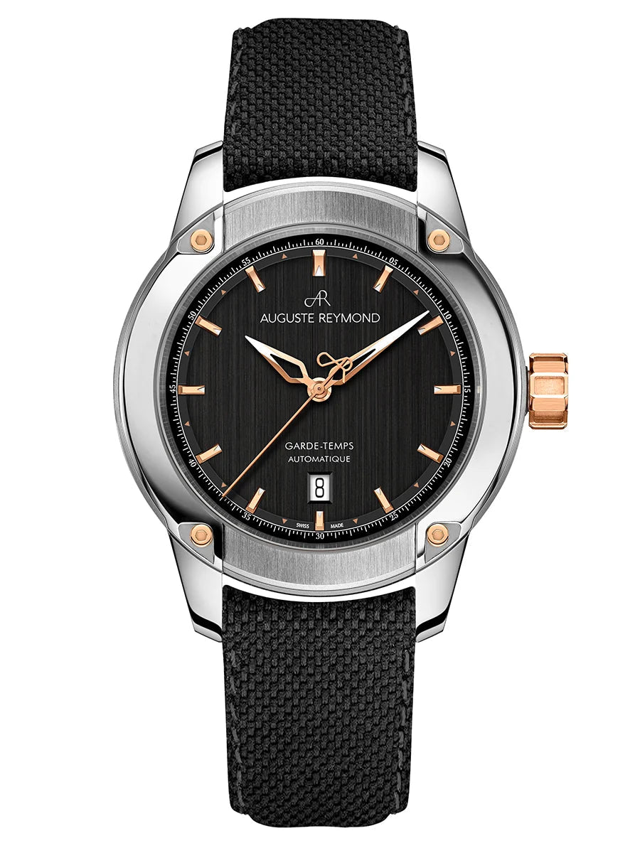 AUGUSTE REYMOND UNITY BLACK AND GOLD GENTLEMAN’S DRESS BLACK SEAQUAL® - WATCHH