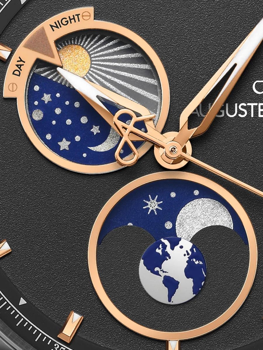AUGUSTE REYMOND UNITY DAY AND NIGHT BLACK AND GOLD GENTLEMAN’S DRESS BLUE SEAQUAL® UAE