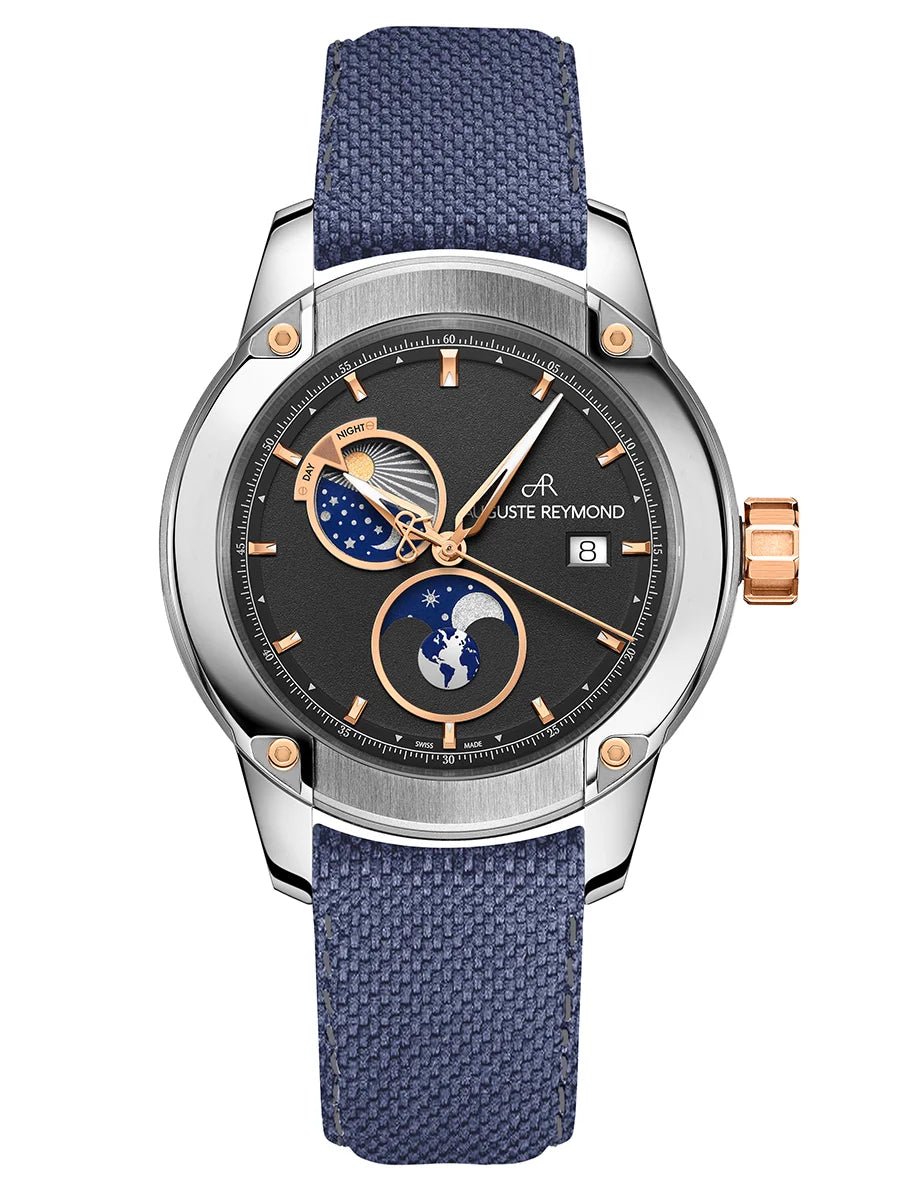 AUGUSTE REYMOND UNITY DAY AND NIGHT BLACK AND GOLD GENTLEMAN’S DRESS BLUE SEAQUAL® UAE