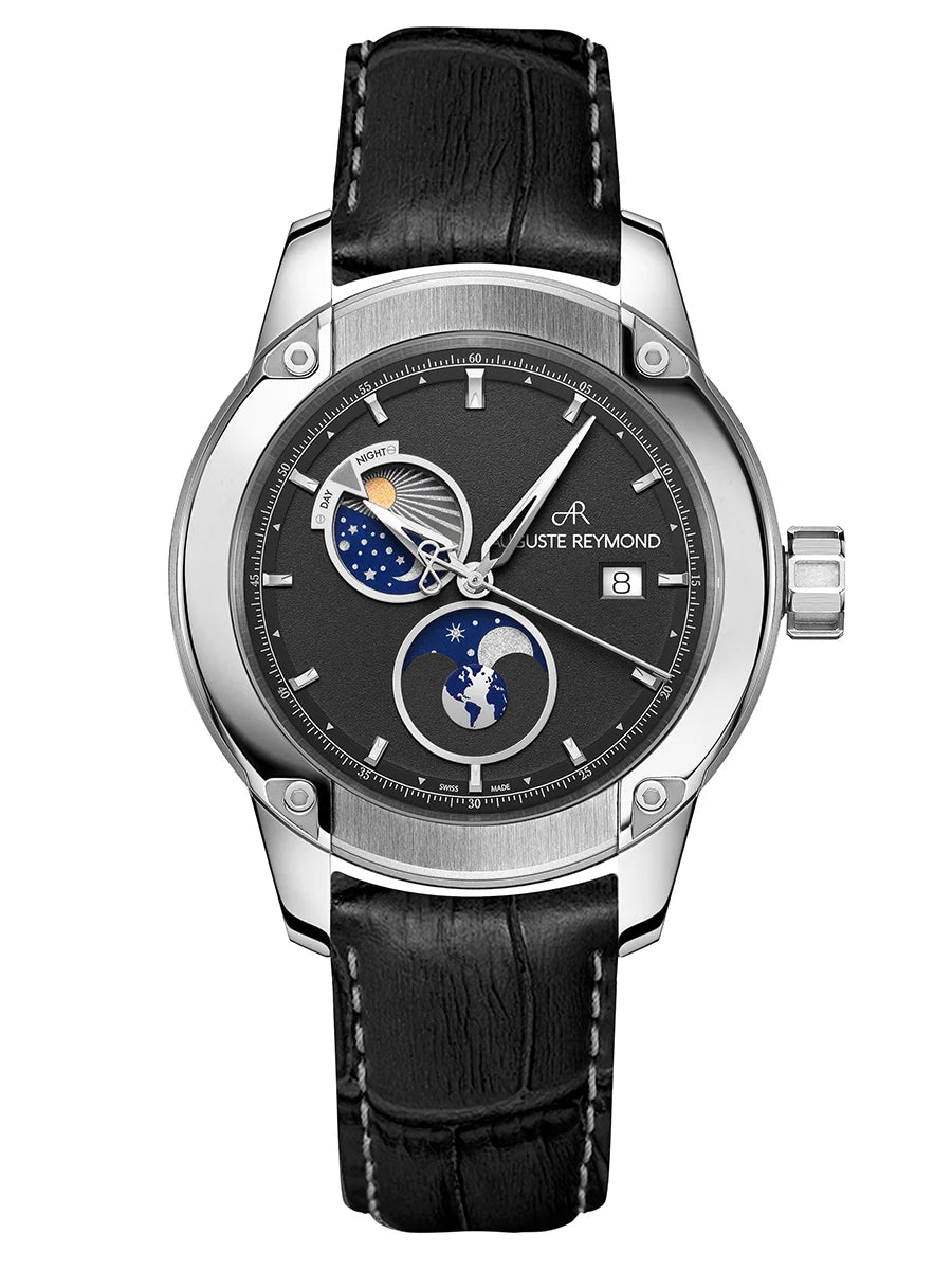 AUGUSTE REYMOND UNITY DAY AND NIGHT BLACK GENTLEMAN’S DRESS BLACK LEATHER UAE
