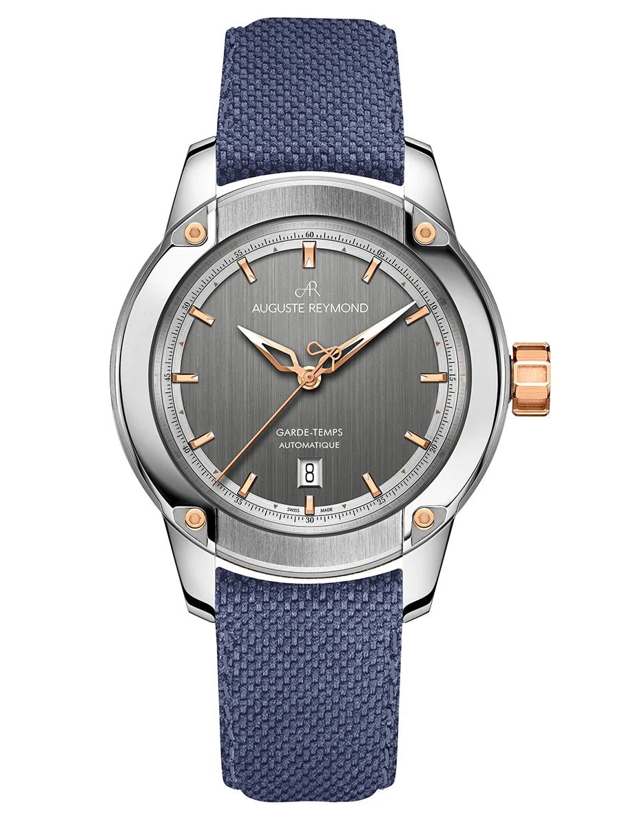 AUGUSTE REYMOND UNITY GREY AND GOLD GENTLEMAN’S DRESS BLUE SEAQUAL® - WATCHH