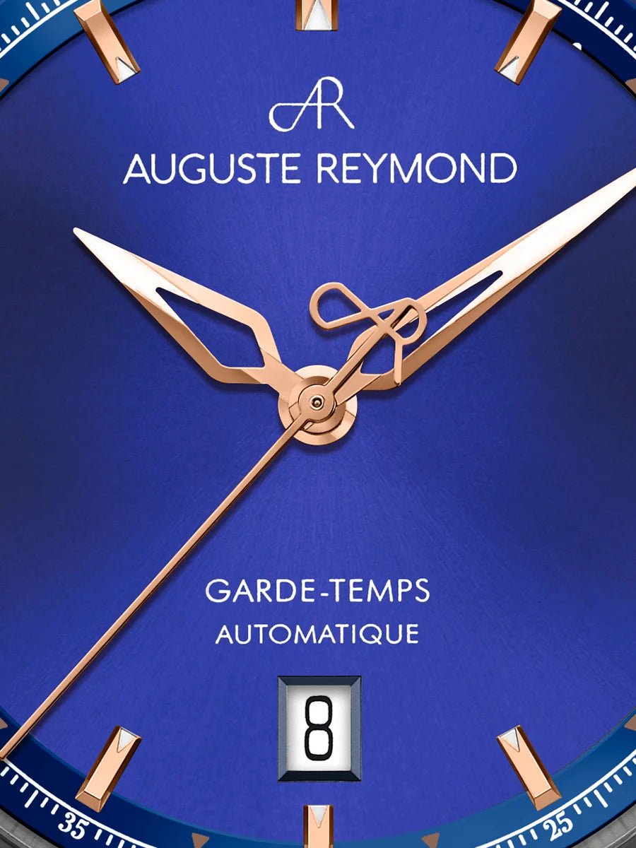 AUGUSTE REYMOND UNITY SUNBRUSHED BLUE AND GOLD GENTLEMAN’S DRESS BLUE SEAQUAL® - WATCHH