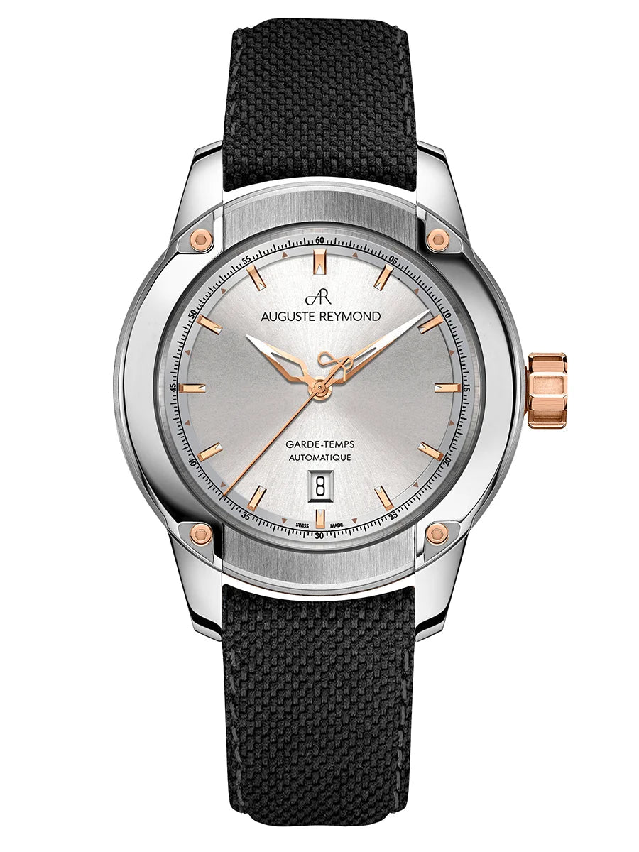 AUGUSTE REYMOND UNITY SUNBRUSHED SILVER AND GOLD GENTLEMAN’S DRESS BLACK SEAQUAL® - WATCHH