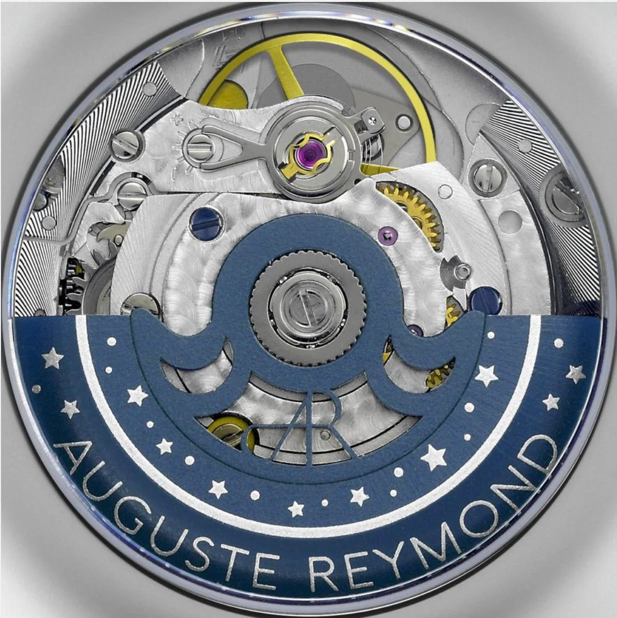 AUGUSTE REYMOND UNITY SUNBRUSHED SILVER AND GOLD GENTLEMAN’S DRESS BLUE LEATHER - WATCHH