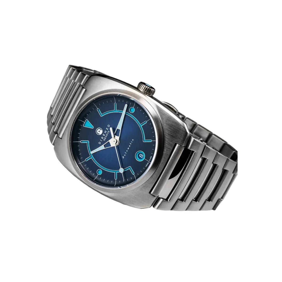 DIRENZO DRZ 02R AEROLITE DRESS BLUE BRACELET 39MM DATE watch