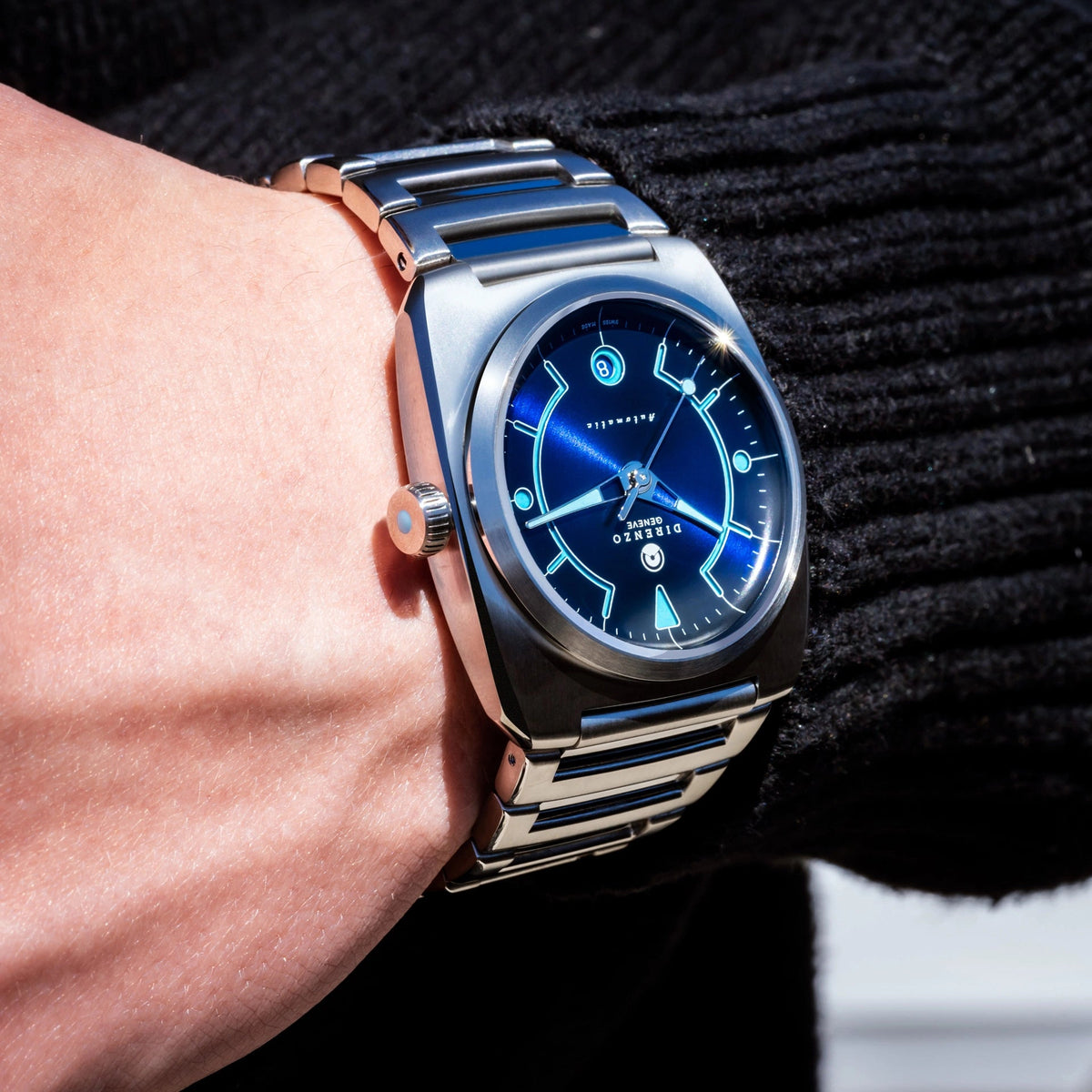 DIRENZO DRZ 02R AEROLITE DRESS BLUE BRACELET 39MM DATE watch