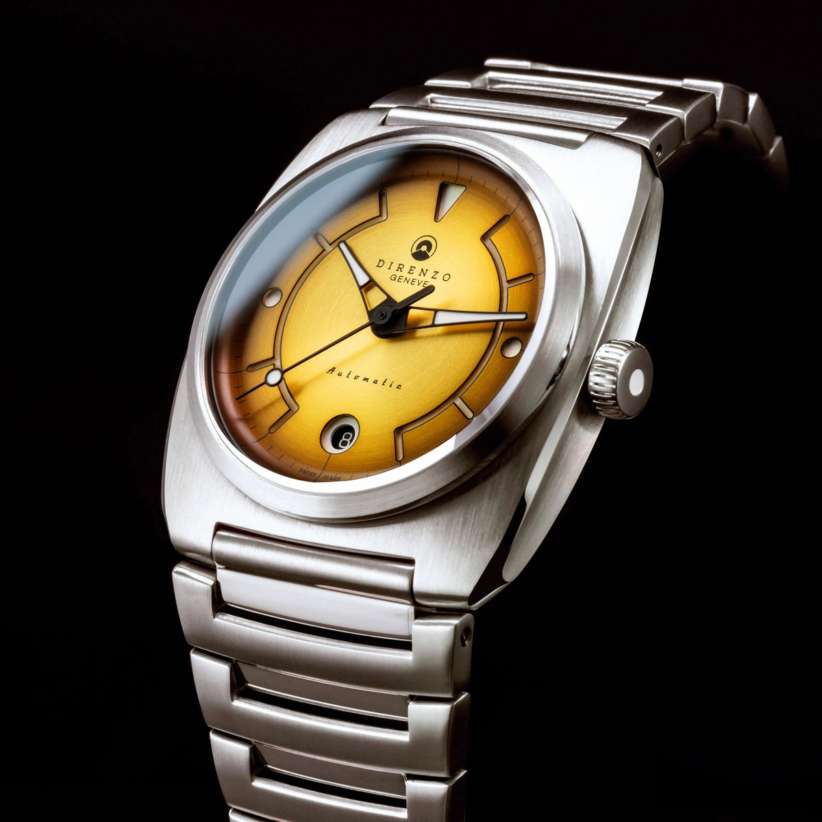 DIRENZO DRZ 02R AEROLITE DRESS GOLD BRACELET 39MM DATE watch