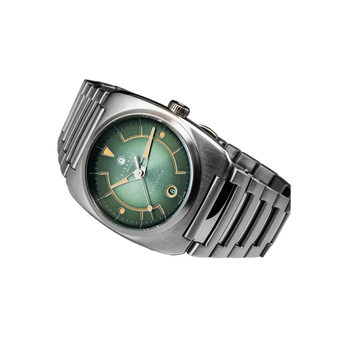 DIRENZO DRZ 02R AEROLITE DRESS GREEN BRACELET 39MM DATE watch