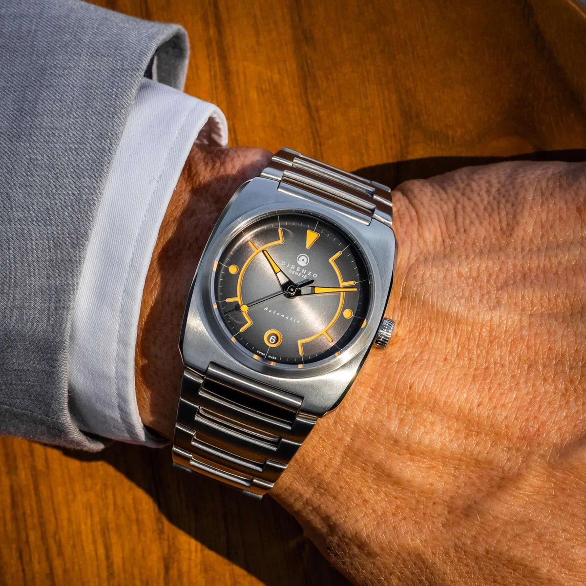 DIRENZO DRZ 02R AEROLITE DRESS GREY BRACELET 39MM DATE watch