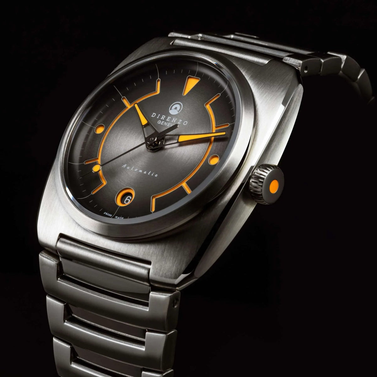 DIRENZO DRZ 02R AEROLITE DRESS GREY BRACELET 39MM DATE watch