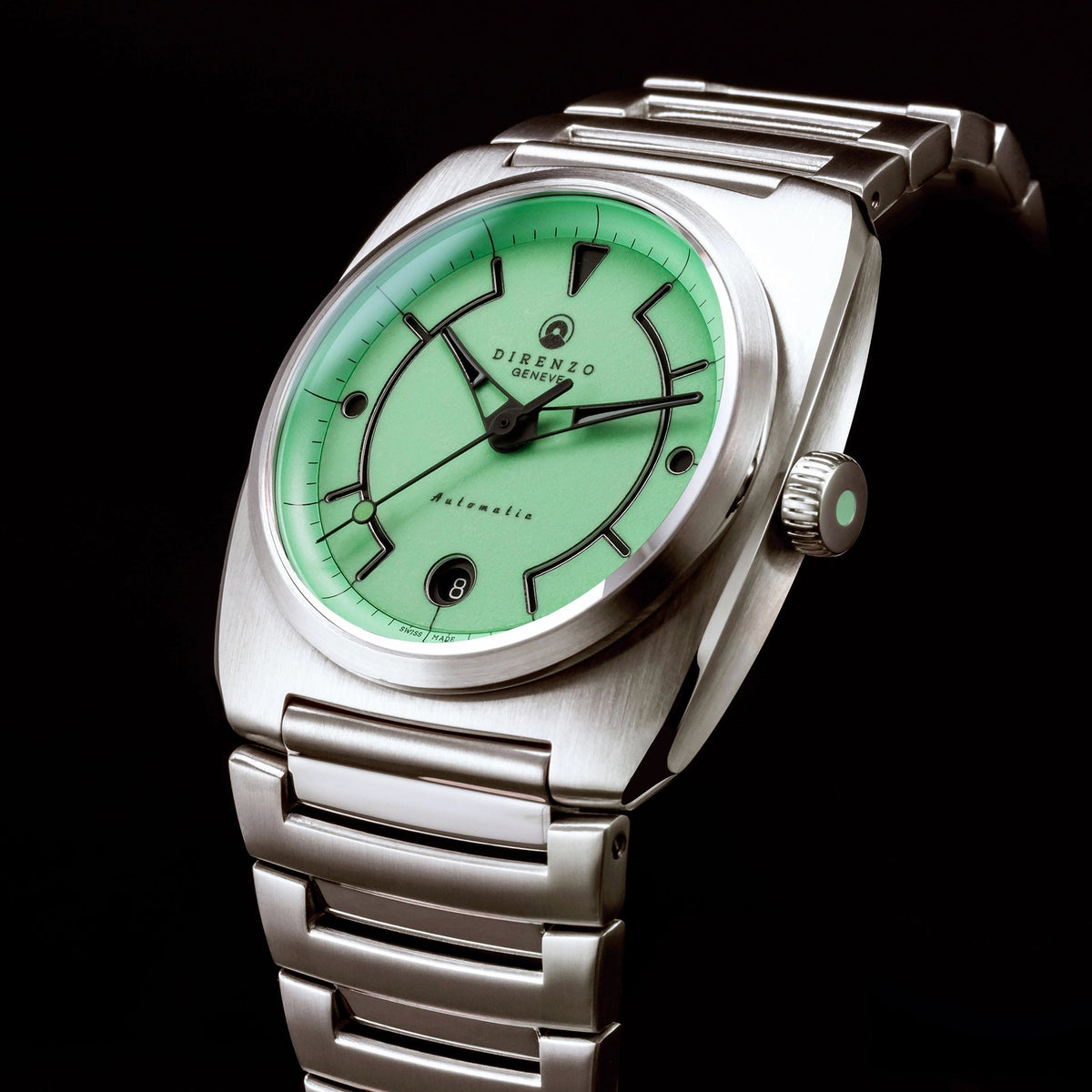 DIRENZO DRZ 02R AEROLITE DRESS MINT BRACELET 39MM DATE watch
