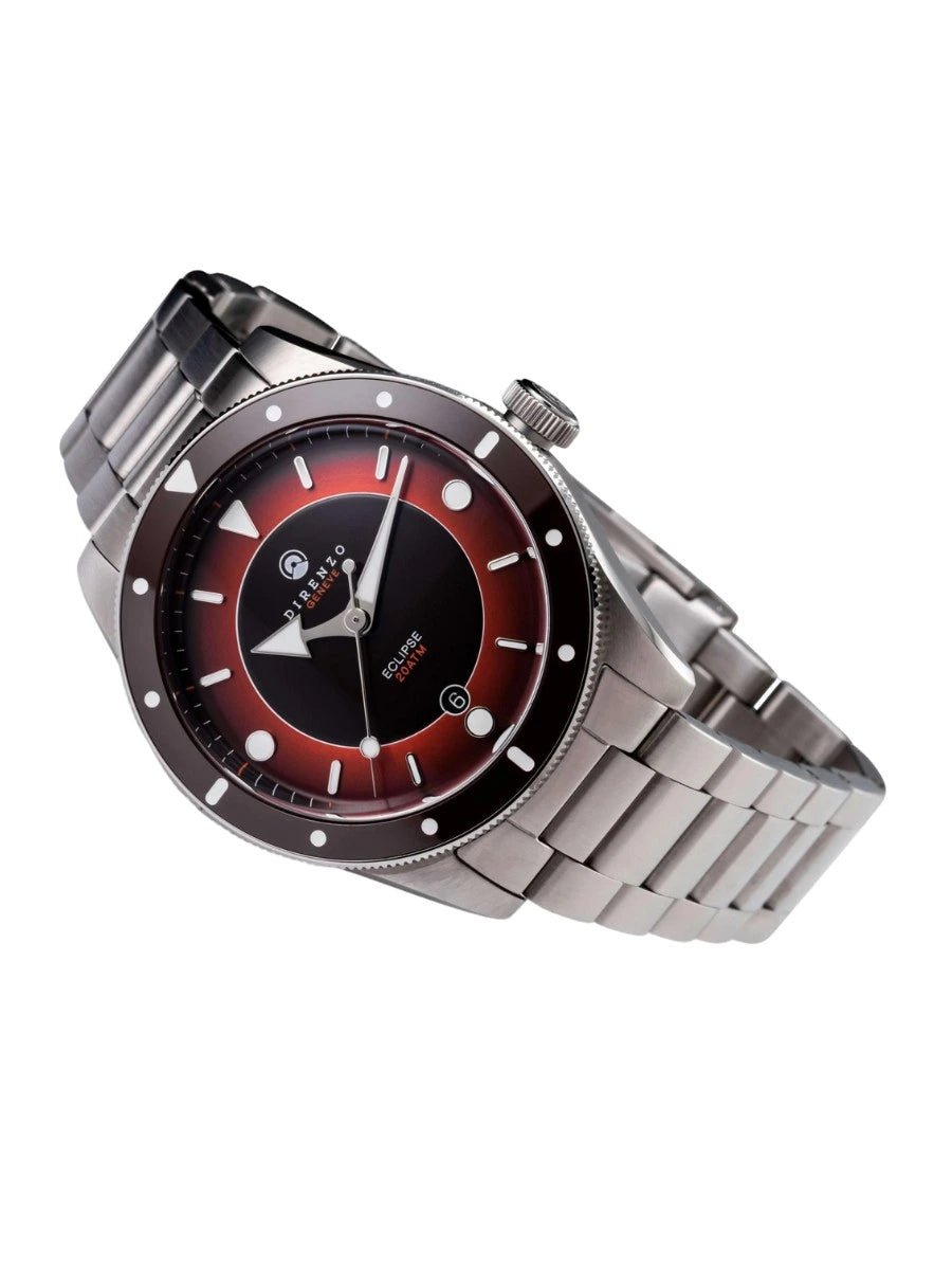 DIRENZO DRZ 03V2 SEA ECLIPSE RED BRACELET 40MM WITH DATE - WATCHH