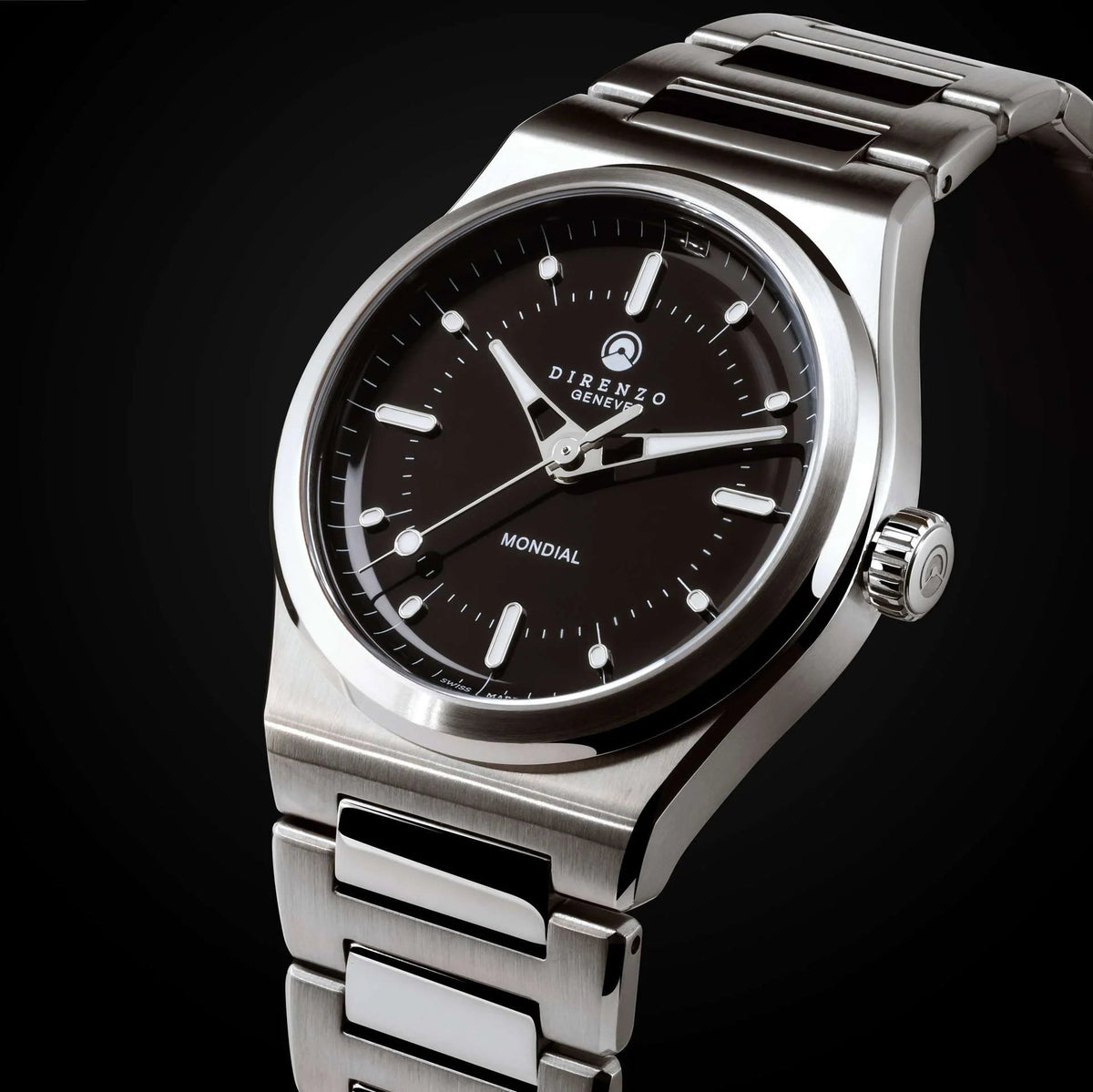 DIRENZO DRZ 04R MONDIAL RETRO DRESS BLACK BRACELET 38MM