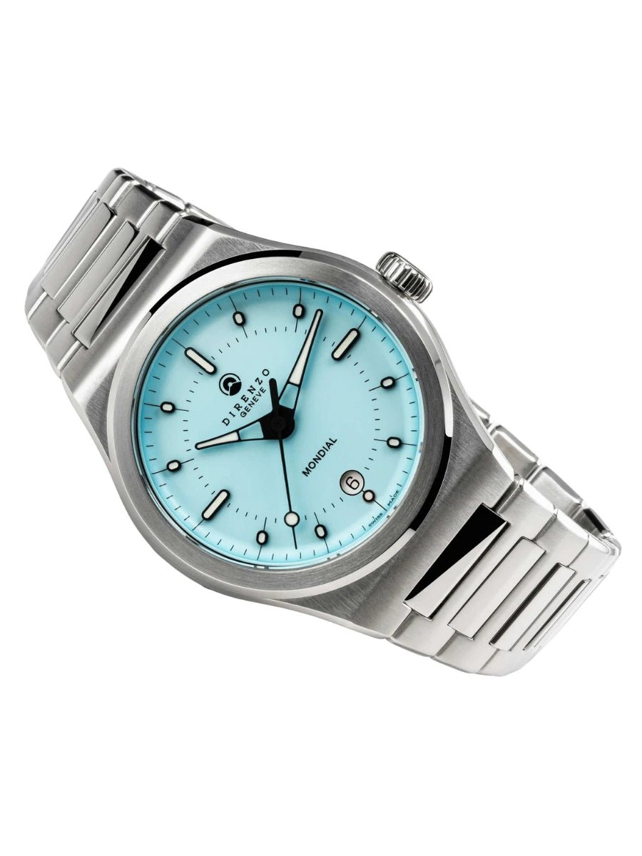 DIRENZO DRZ 04R MONDIAL RETRO DRESS BLUE BRACELET 38MM WITH DATE