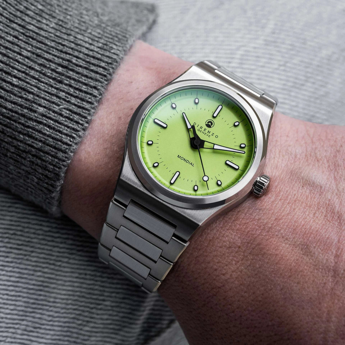 DIRENZO DRZ 04R MONDIAL RETRO DRESS GREEN BRACELET 38MM