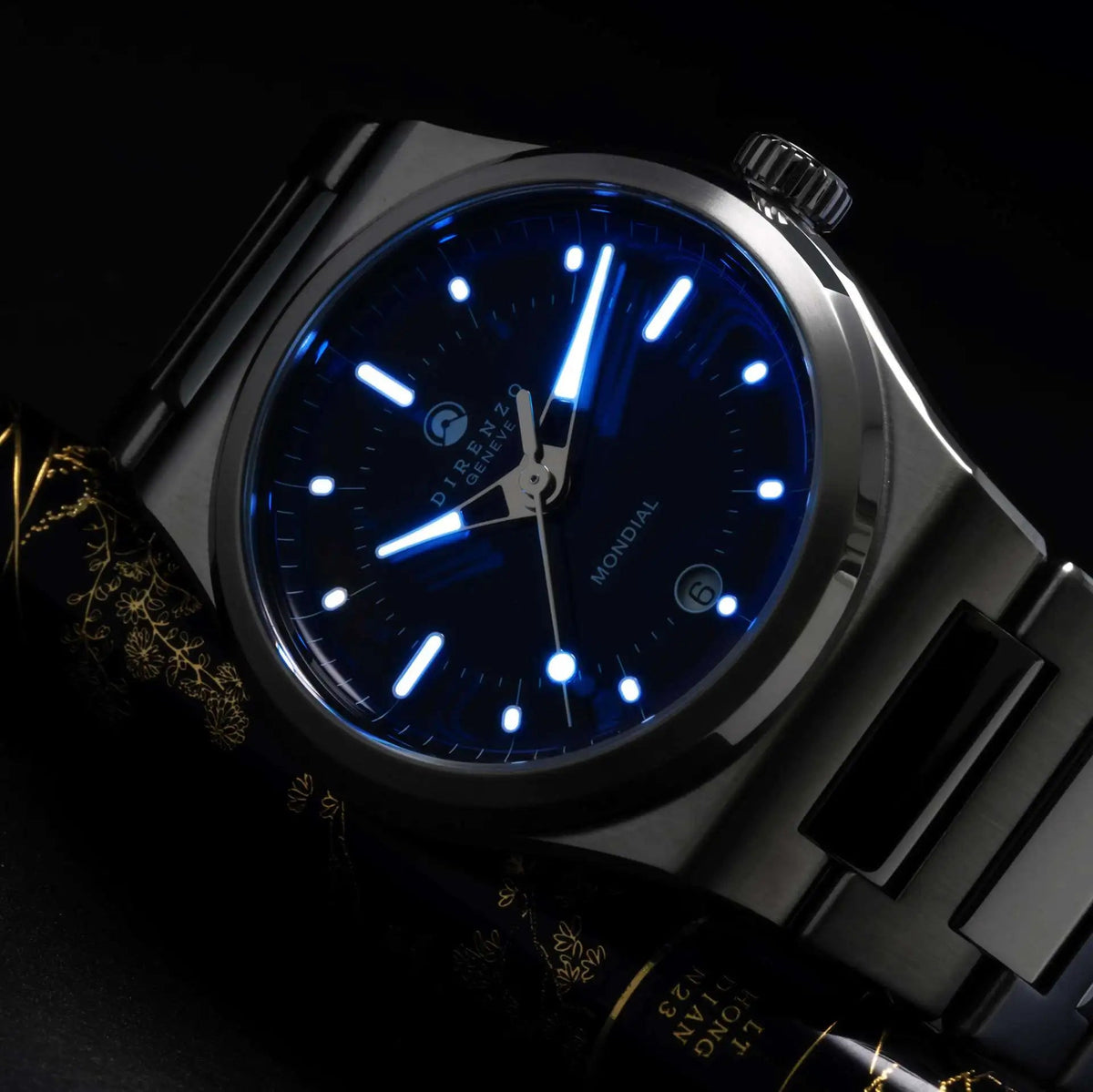 DIRENZO DRZ 04R MONDIAL RETRO DRESS GREEN BRACELET 38MM